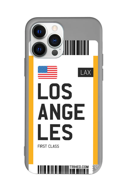 Los Angeles Bileti Lansman Model İçi Kadife Silikon Telefon Kılıfı