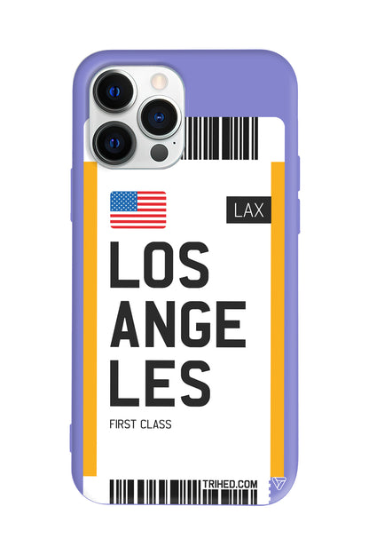 Los Angeles Bileti Lansman Model İçi Kadife Silikon Telefon Kılıfı