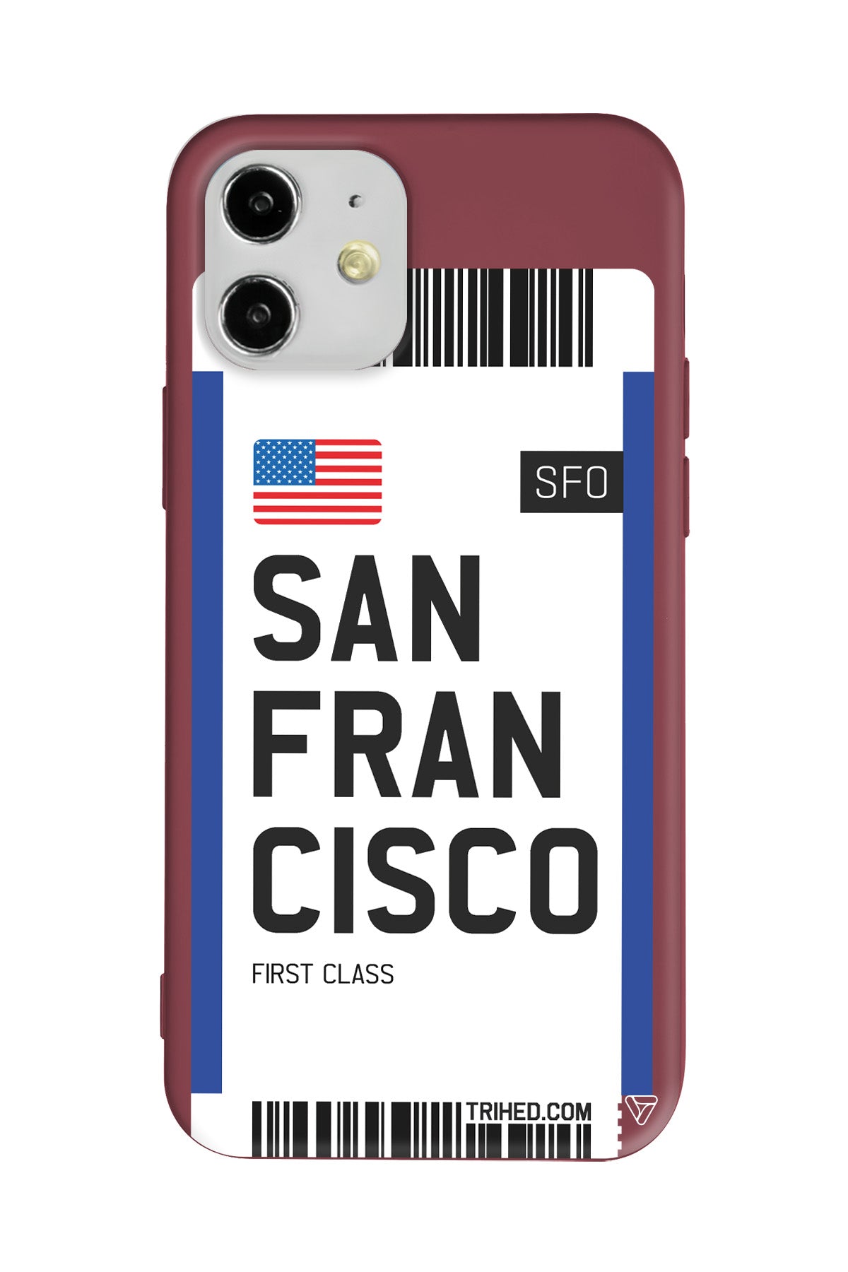 San Francisco Bileti Lansman Model İçi Kadife Silikon Telefon Kılıfı