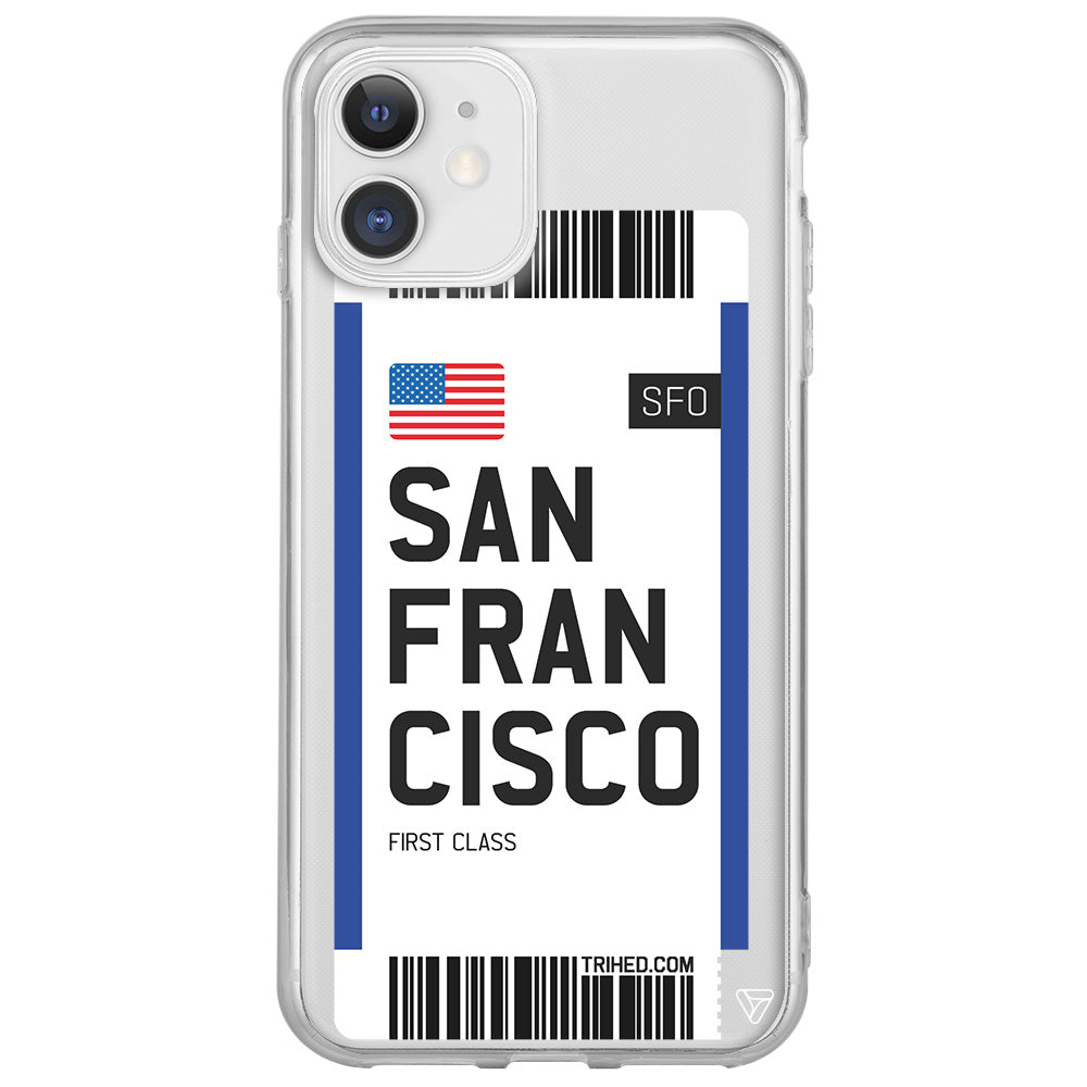 San Francisco Bileti Lansman Model İçi Kadife Silikon Telefon Kılıfı