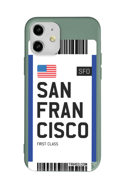 San Francisco Bileti Lansman Model İçi Kadife Silikon Telefon Kılıfı