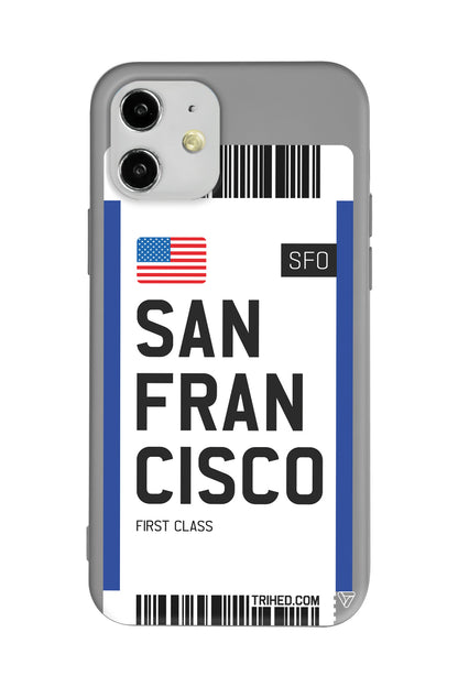 San Francisco Bileti Lansman Model İçi Kadife Silikon Telefon Kılıfı