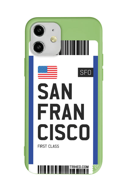 San Francisco Bileti Lansman Model İçi Kadife Silikon Telefon Kılıfı