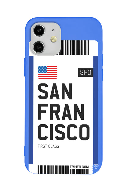 San Francisco Bileti Lansman Model İçi Kadife Silikon Telefon Kılıfı