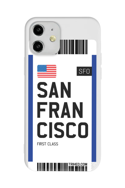 San Francisco Bileti Lansman Model İçi Kadife Silikon Telefon Kılıfı