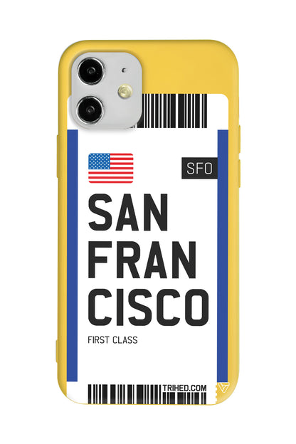 San Francisco Bileti Lansman Model İçi Kadife Silikon Telefon Kılıfı