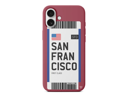 San Francisco Bileti Lansman Model İçi Kadife Silikon Telefon Kılıfı – Plus Serisine Özel