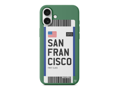 San Francisco Bileti Lansman Model İçi Kadife Silikon Telefon Kılıfı