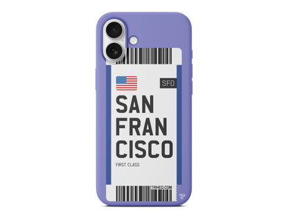 San Francisco Bileti Lansman Model İçi Kadife Silikon Telefon Kılıfı