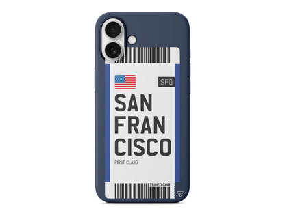 San Francisco Bileti Lansman Model İçi Kadife Silikon Telefon Kılıfı
