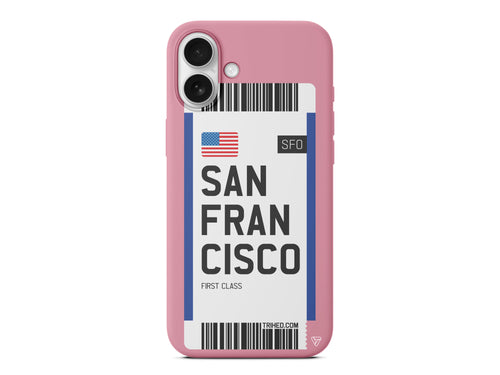 San Francisco Bileti Lansman Model İçi Kadife Silikon Telefon Kılıfı – Plus Serisine Özel