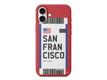 San Francisco Bileti Lansman Model İçi Kadife Silikon Telefon Kılıfı – Plus Serisine Özel