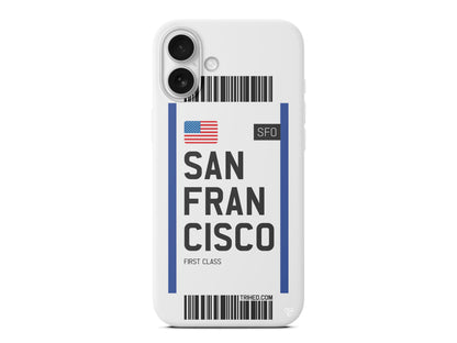 San Francisco Bileti Lansman Model İçi Kadife Silikon Telefon Kılıfı – Plus Serisine Özel