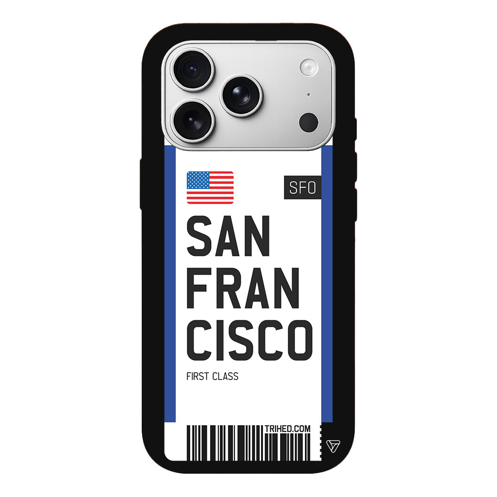 San Francisco Bileti Lansman Model İçi Kadife Silikon Telefon Kılıfı