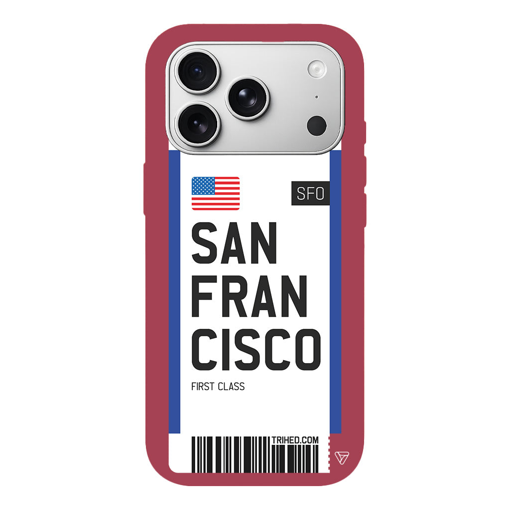 San Francisco Bileti Lansman Model İçi Kadife Silikon Telefon Kılıfı