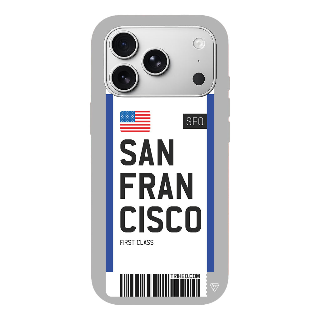 San Francisco Bileti Lansman Model İçi Kadife Silikon Telefon Kılıfı