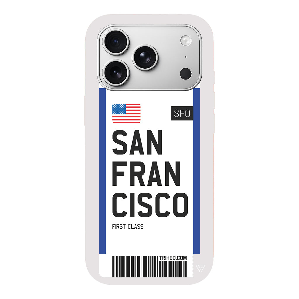 San Francisco Bileti Lansman Model İçi Kadife Silikon Telefon Kılıfı