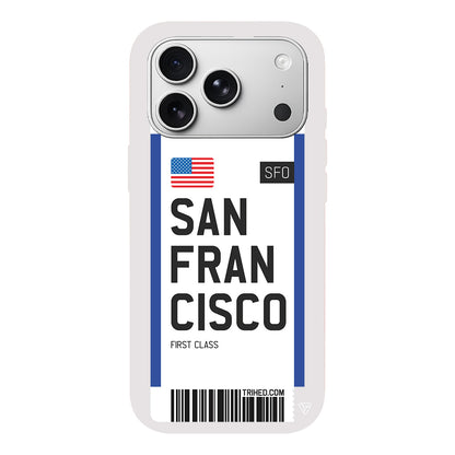 San Francisco Bileti Lansman Model İçi Kadife Silikon Telefon Kılıfı