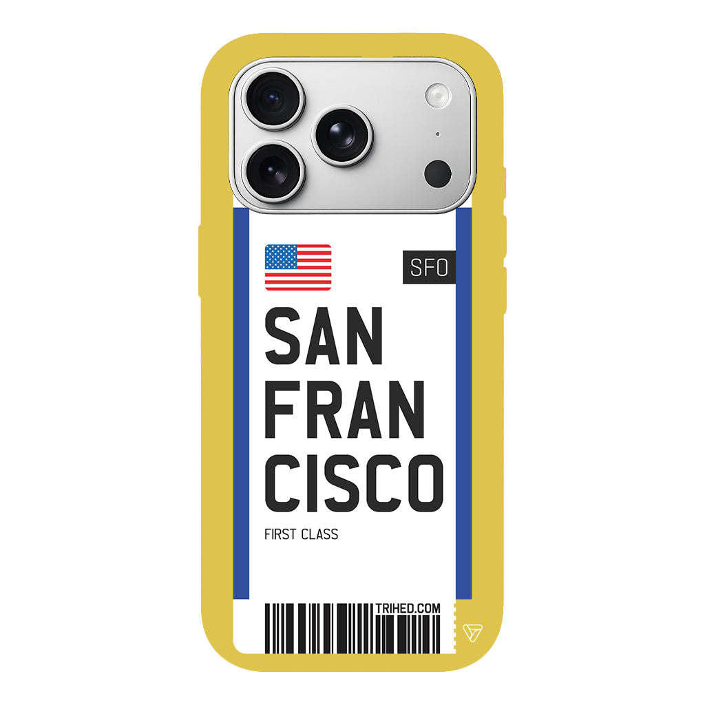 San Francisco Bileti Lansman Model İçi Kadife Silikon Telefon Kılıfı