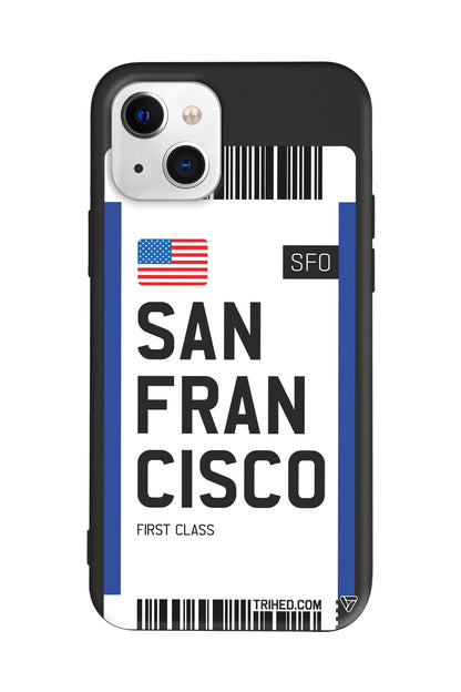 San Francisco Bileti Lansman Model İçi Kadife Silikon Telefon Kılıfı – Plus Serisine Özel