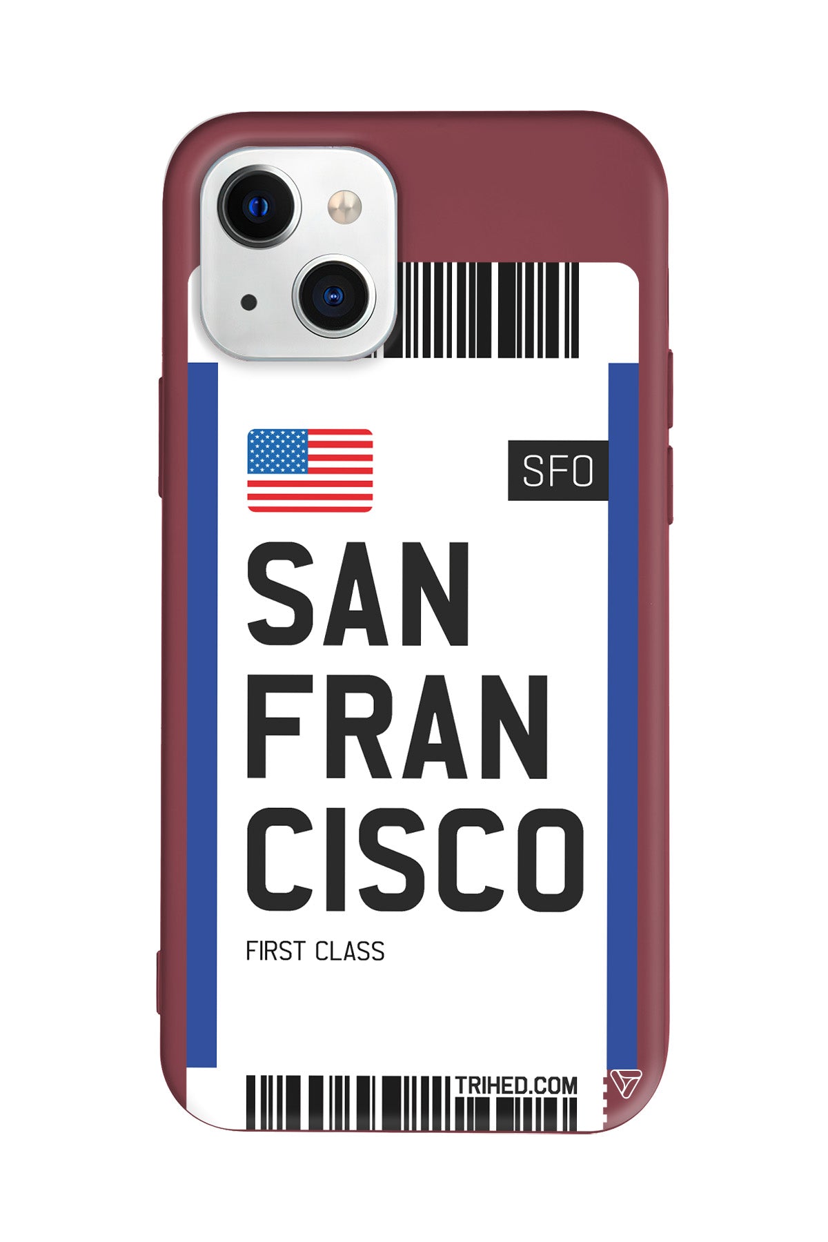 San Francisco Bileti Lansman Model İçi Kadife Silikon Telefon Kılıfı