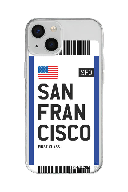 San Francisco Bileti Lansman Model İçi Kadife Silikon Telefon Kılıfı – Plus Serisine Özel