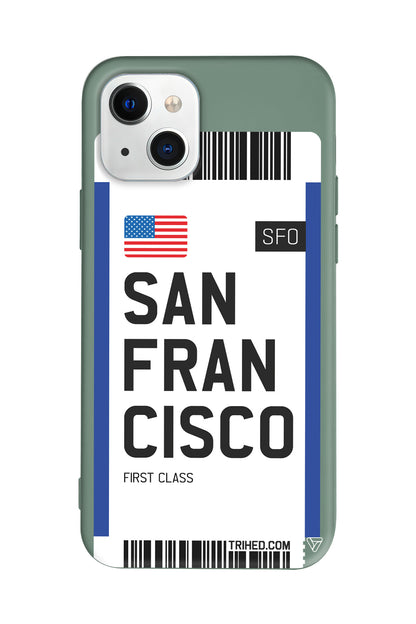 San Francisco Bileti Lansman Model İçi Kadife Silikon Telefon Kılıfı