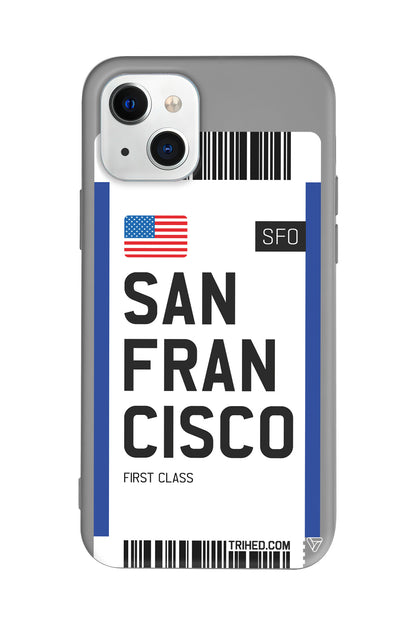 San Francisco Bileti Lansman Model İçi Kadife Silikon Telefon Kılıfı – Plus Serisine Özel