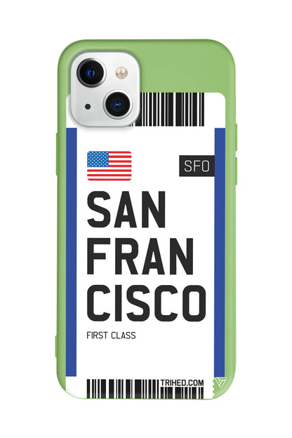 San Francisco Bileti Lansman Model İçi Kadife Silikon Telefon Kılıfı