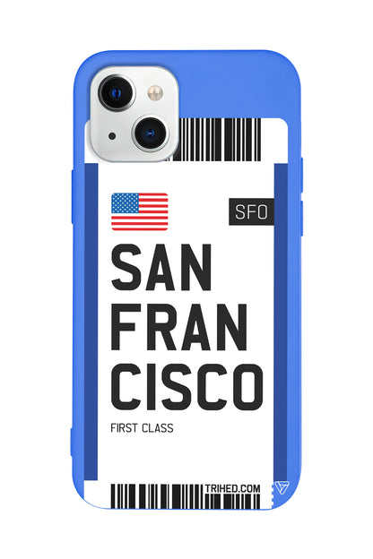 San Francisco Bileti Lansman Model İçi Kadife Silikon Telefon Kılıfı – Plus Serisine Özel