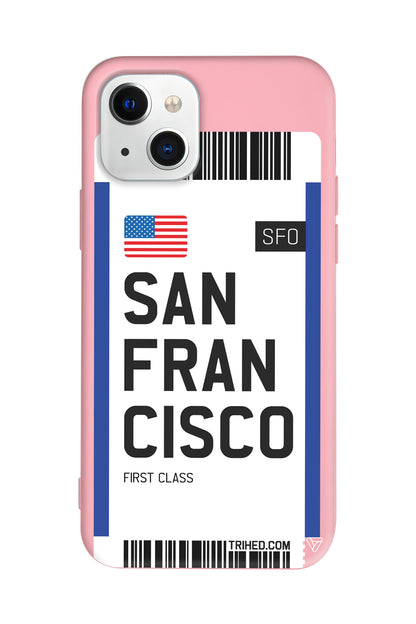 San Francisco Bileti Lansman Model İçi Kadife Silikon Telefon Kılıfı – Plus Serisine Özel