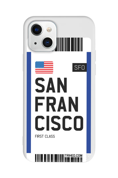 San Francisco Bileti Lansman Model İçi Kadife Silikon Telefon Kılıfı