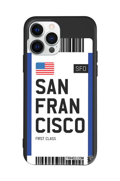 San Francisco Bileti Lansman Model İçi Kadife Silikon Telefon Kılıfı