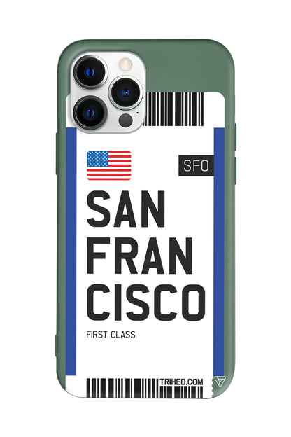 San Francisco Bileti Lansman Model İçi Kadife Silikon Telefon Kılıfı