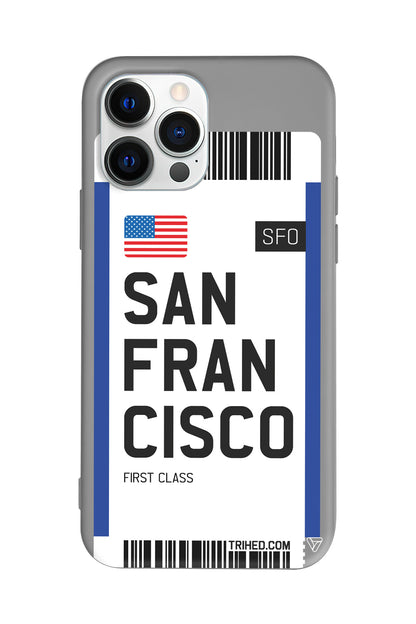 San Francisco Bileti Lansman Model İçi Kadife Silikon Telefon Kılıfı