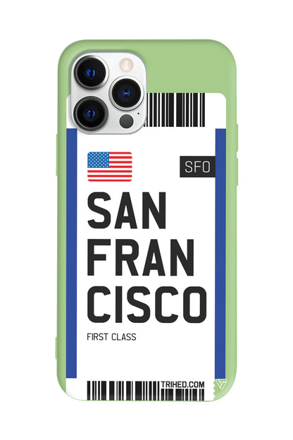 San Francisco Bileti Lansman Model İçi Kadife Silikon Telefon Kılıfı