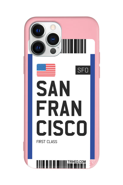 San Francisco Bileti Lansman Model İçi Kadife Silikon Telefon Kılıfı