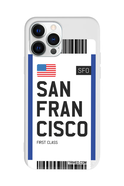 San Francisco Bileti Lansman Model İçi Kadife Silikon Telefon Kılıfı