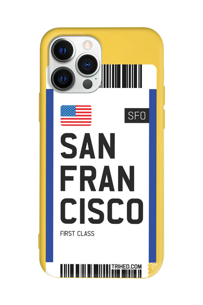 San Francisco Bileti Lansman Model İçi Kadife Silikon Telefon Kılıfı