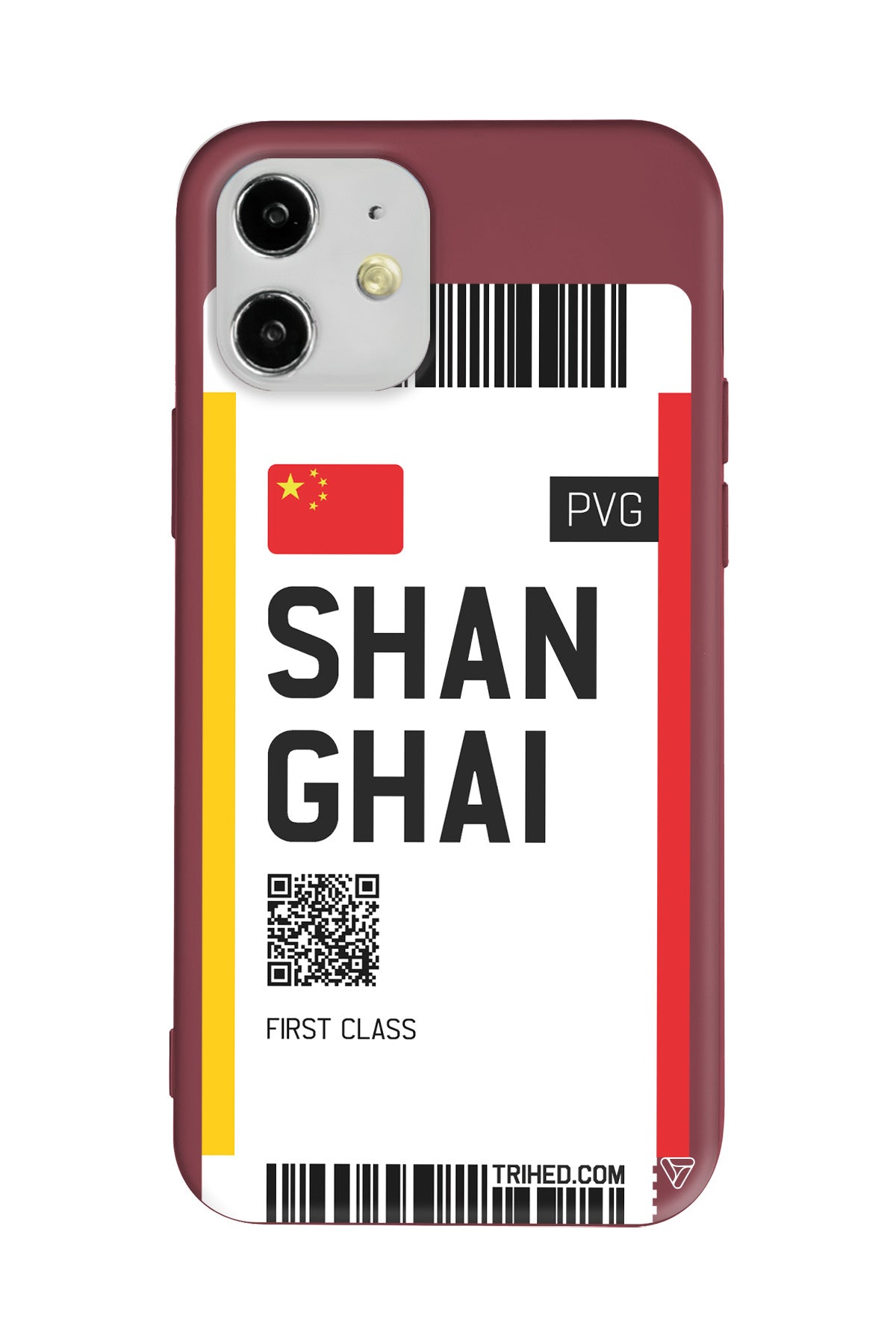 Shanghai Bileti Lansman Model İçi Kadife Silikon Telefon Kılıfı