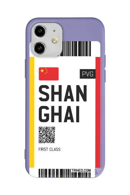 Shanghai Bileti Lansman Model İçi Kadife Silikon Telefon Kılıfı