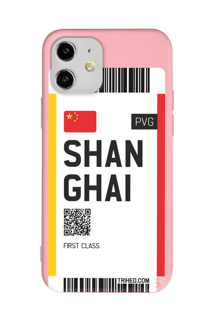 Shanghai Bileti Lansman Model İçi Kadife Silikon Telefon Kılıfı