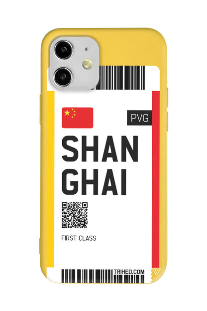 Shanghai Bileti Lansman Model İçi Kadife Silikon Telefon Kılıfı