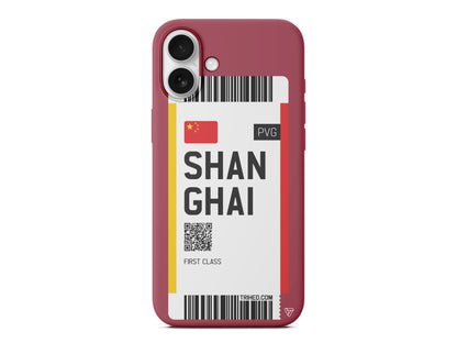 Shanghai Bileti Lansman Model İçi Kadife Silikon Telefon Kılıfı