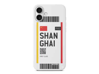 Shanghai Bileti Lansman Model İçi Kadife Silikon Telefon Kılıfı