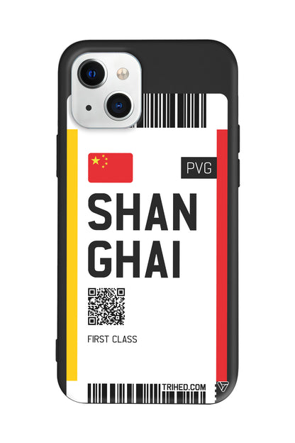 Shanghai Bileti Lansman Model İçi Kadife Silikon Telefon Kılıfı