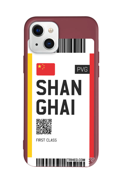 Shanghai Bileti Lansman Model İçi Kadife Silikon Telefon Kılıfı