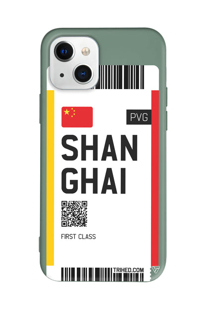 Shanghai Bileti Lansman Model İçi Kadife Silikon Telefon Kılıfı