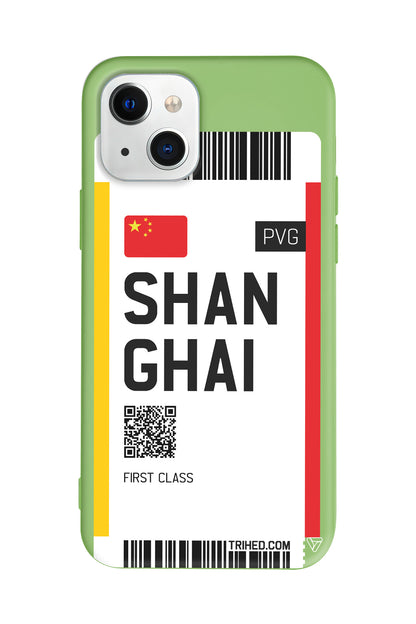 Shanghai Bileti Lansman Model İçi Kadife Silikon Telefon Kılıfı