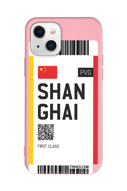 Shanghai Bileti Lansman Model İçi Kadife Silikon Telefon Kılıfı